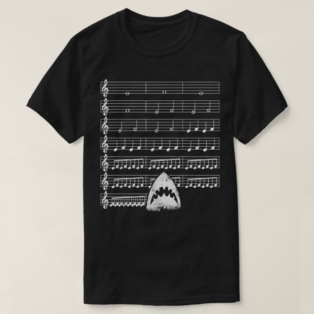 T-shirt Music Shark Funny (Design devant)