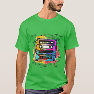 T-shirt Music tape retro old school 90s gift boy