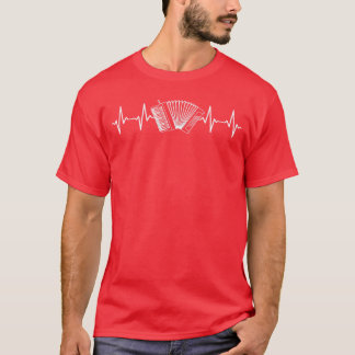 T-shirt Musician Heartbeat Accordion Player Air Accordion 