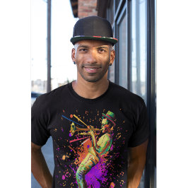 T-shirt Musicien Abstrait jouant à la trompette