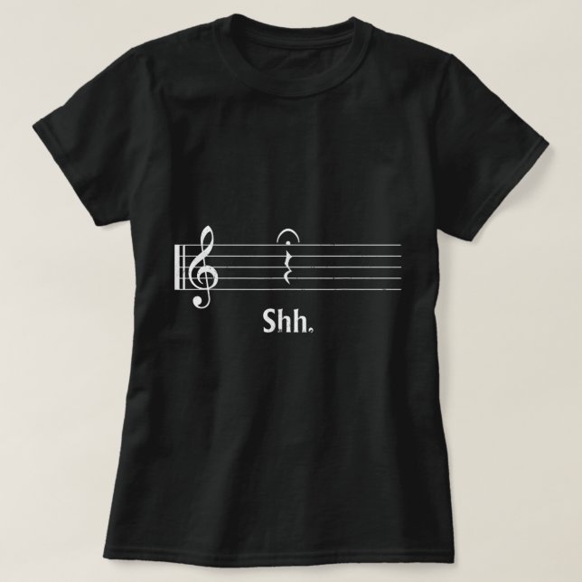 T-shirt Musicien Amoureux De Musique Chh Quarter Repos Et  (Design devant)