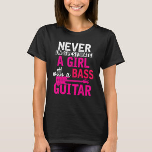 T-shirt Musicien Basse Guitariste Filles Baid Femmes Basse