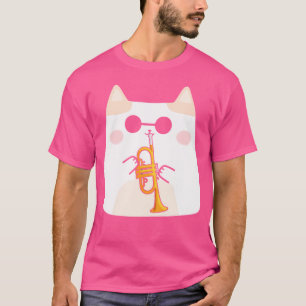 T-shirt Musicien Chat Cute Animal Amant Trumpeter Idea Tru
