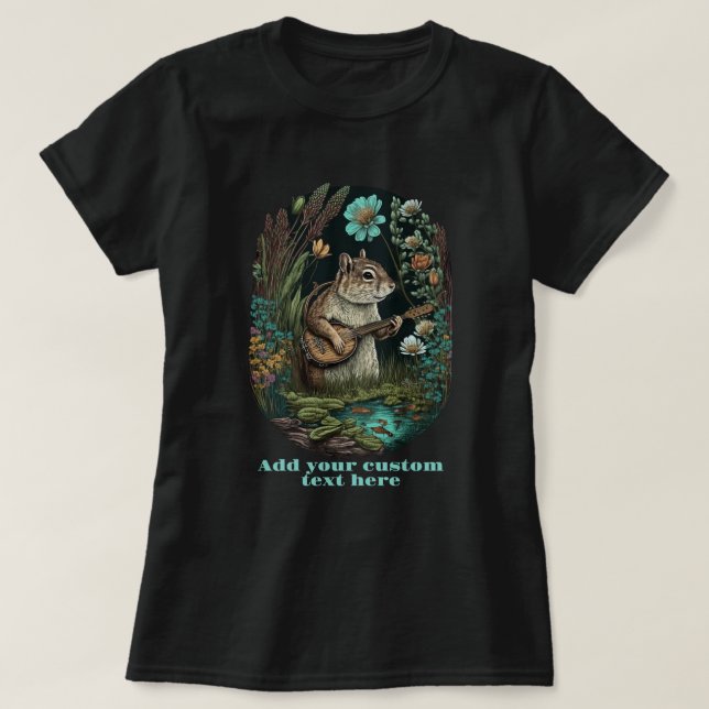 T-shirt Musicien Chipmunk jouant Guitare, Chipmunk Amateur (Design devant)