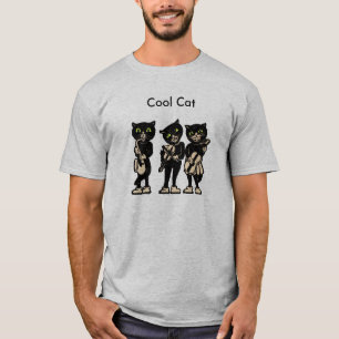 T-shirt Musicien cool Chats Vintages noirs