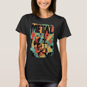 T-shirt Musicien de métal lourd abstrait rock and roll