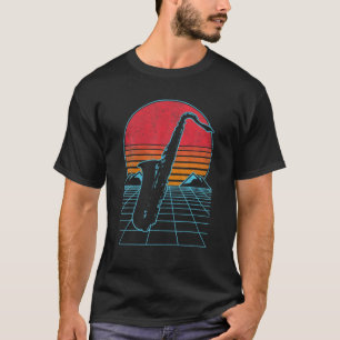 T-shirt Musicien de saxophone Jazz musique 90S 80S Rétro V