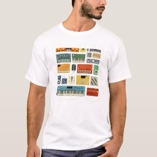 T-shirt Musicien électronique avec synthétiseur et appar