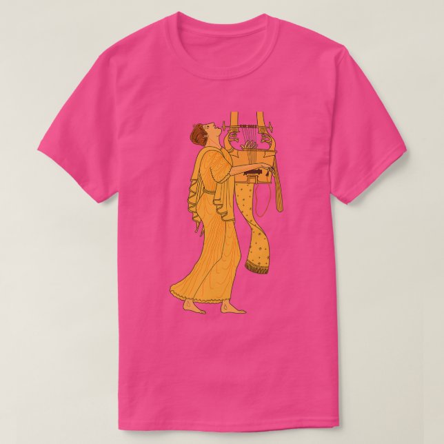 T-shirt Musicien grec ancien chantant amp jouant Kithara (Design devant)