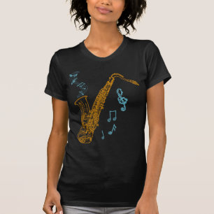 T-shirt Musicien saxophone Jazz Music Art