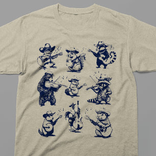 T-shirt Musiciens Animaux Cow-boy Musique Country Bluegras