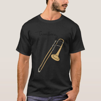 T-shirt Musiconprint Ligne de trombone Musiciens Groupe Or