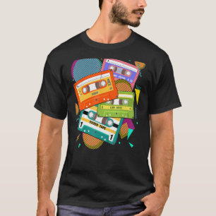 T-shirt Musique Cassette 80s 80s Soirée Thème Party Retro