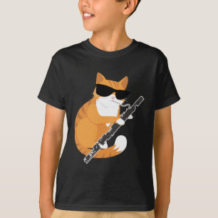 T-shirt Musique Cat Sunglasses Bassoonist Museo Bassoon