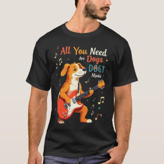 T-shirt musique chien