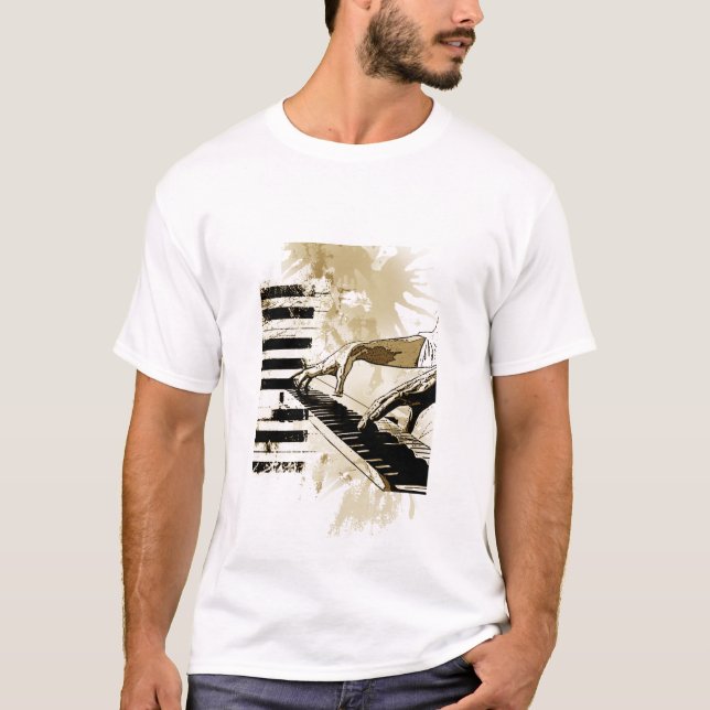 T-shirt musique classique de piano (Devant)