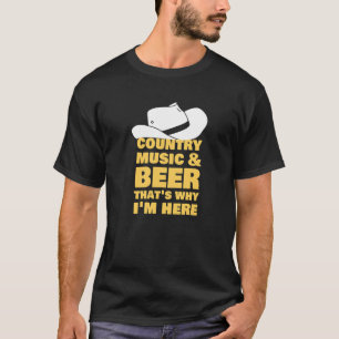 T-shirt Musique Country Et Bière C'est Pour Ça Que Je Suis