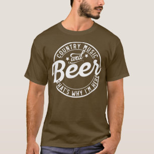 T-shirt Musique Country Et Bière C'est Pourquoi Je Suis Ic