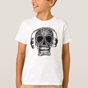 T-shirt Musique crâne avec casque Sugar crâne