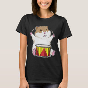 T-shirt Musique de batterie de hamster musicien