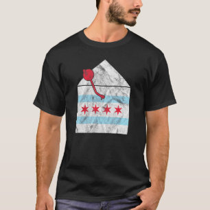 T-shirt Musique de Chicago House - Dj Platine Drapeau Edm