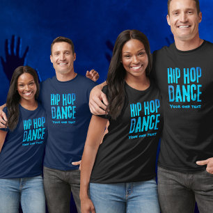 T-shirt musique de danse Hip hop néon bleu