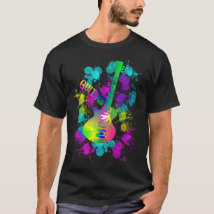 T-shirt Musique de guitare arc-en-ciel