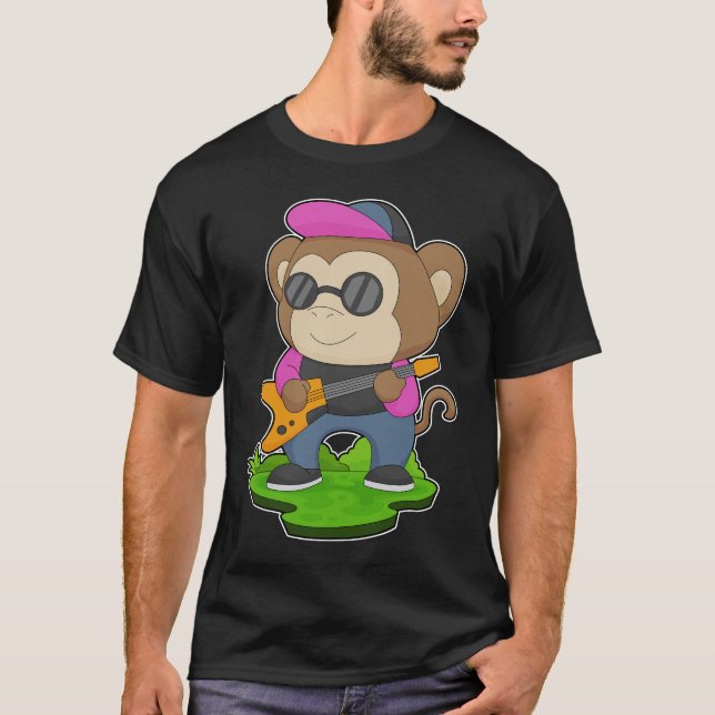 T-shirt Musique de guitare de singe (Devant)