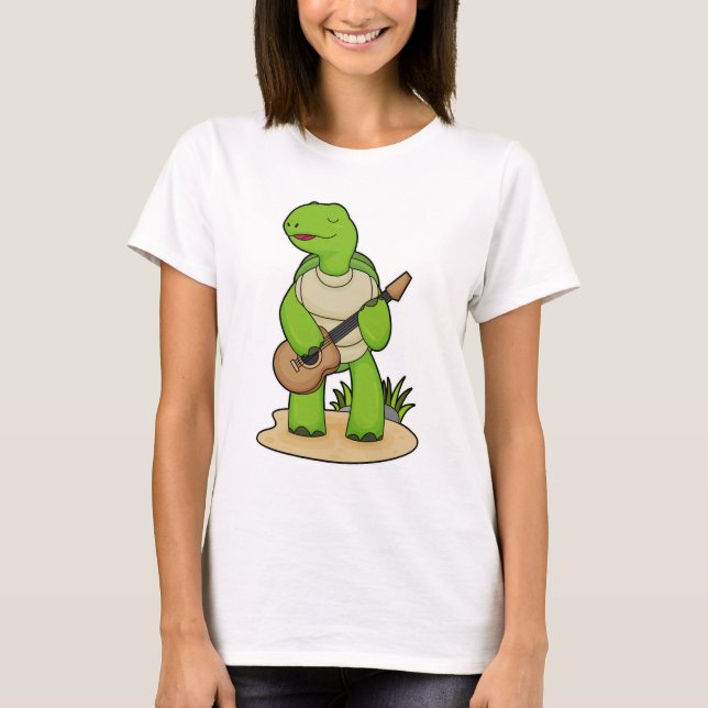 T-shirt Musique de guitare musicienne de tortue (Devant)