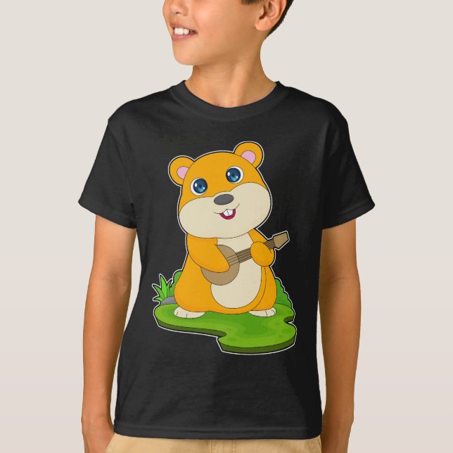 T-shirt Musique de guitare musicienne Hamster (Devant)