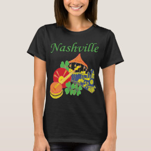 T-shirt Musique de Guitare Rétro Voyage à Nashville