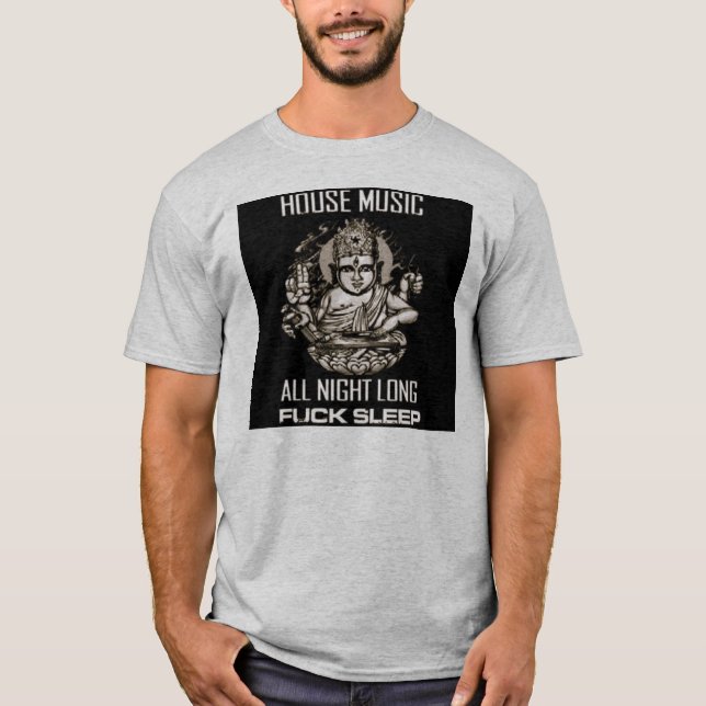 T-shirt musique de maison toute la nuit (Devant)