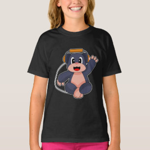 T-shirt Musique de musicien taupe Casque audio Musique
