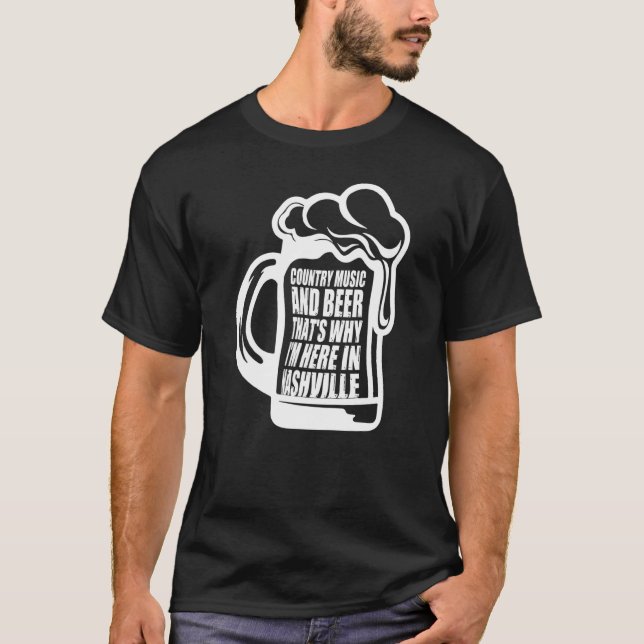 T-shirt Musique De Pays Et Bière C'Est Pourquoi Je Suis Ic (Devant)