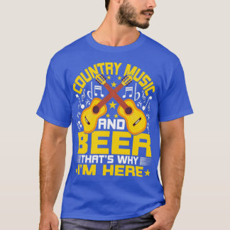 T-shirt Musique De Pays Et Bière C'Est Pourquoi Je Suis Ic