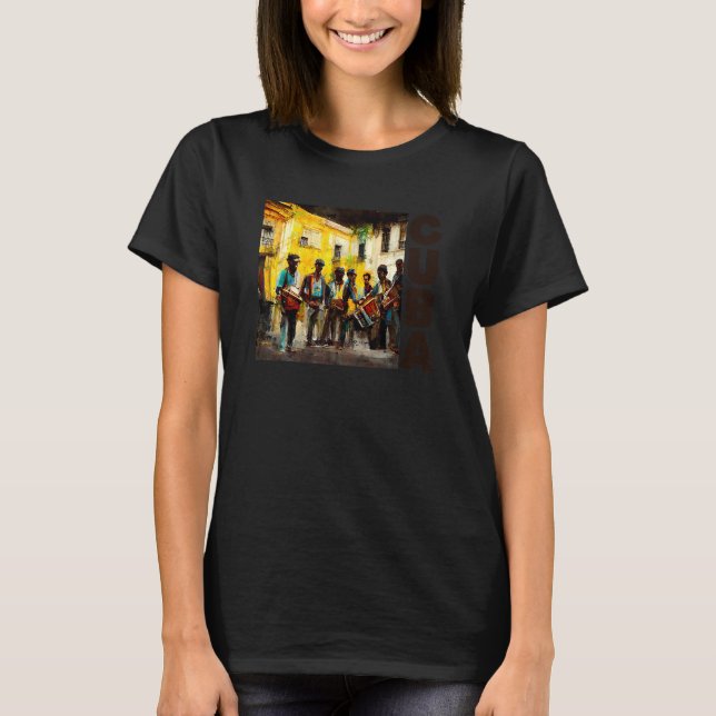 T-shirt Musique de rue du patrimoine cubain Sol Musique Ha (Devant)