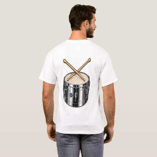 T-shirt Musique de tambour timbale et de baguettes croisée