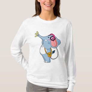 T-shirt Musique d'écouteur éléphant