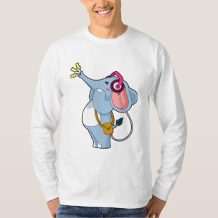 T-shirt Musique d'écouteur éléphant