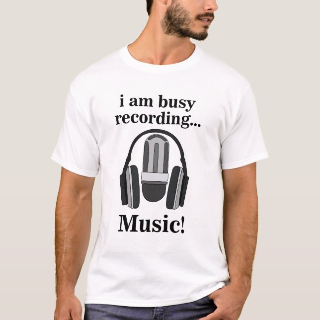 T-shirt Musique d'enregistrement du micro-casque (Devant)