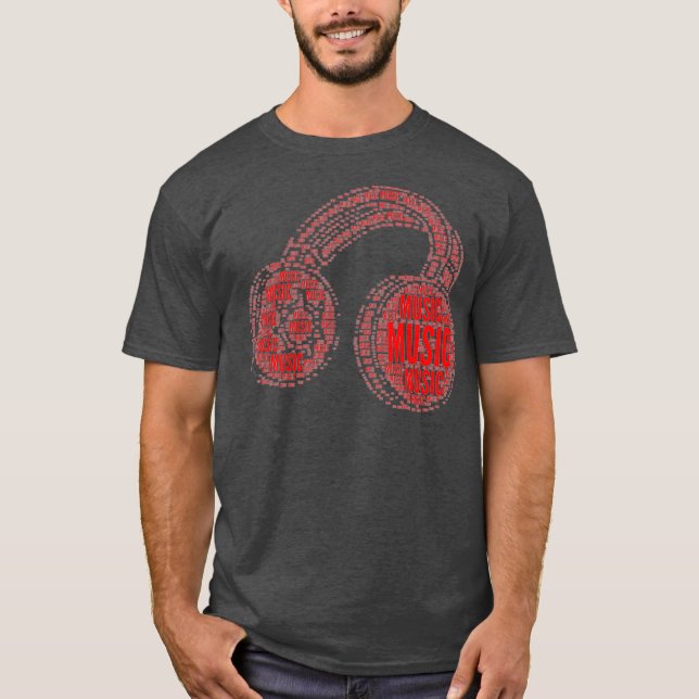 T-shirt Musique DJ Casques Musicien (Devant)