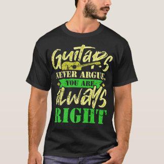 T-shirt Musique Drôle Design Guitares Ne jamais dire que v