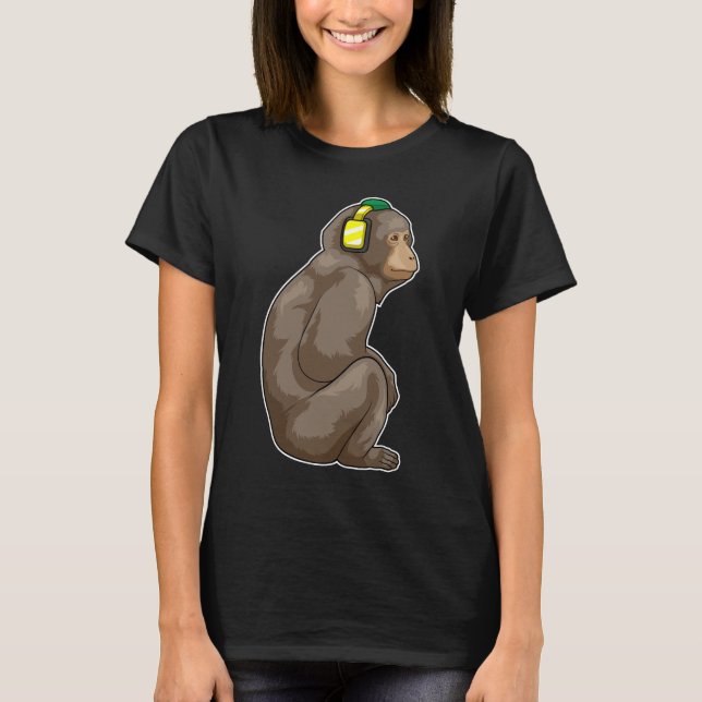 T-shirt Musique du casque de singe (Devant)
