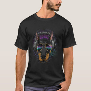T-shirt Musique EDM House DJ Doberman Dobie Art musical