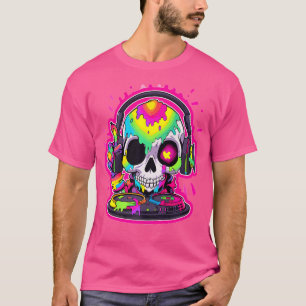 T-shirt Musique Électronique Dj Crâne Edm Rave