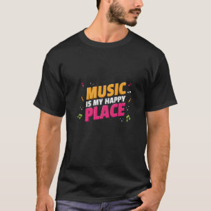 T-shirt Musique Est Mon Happy Place Cassette Musicale Acou