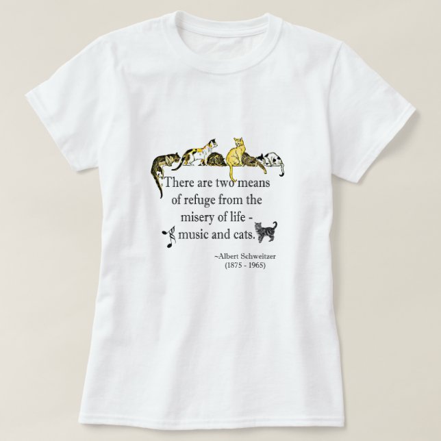 T-shirt Musique et citation de chats (Design devant)