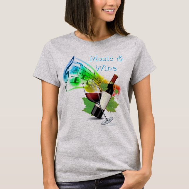 T-shirt Musique Et Vin (Devant)