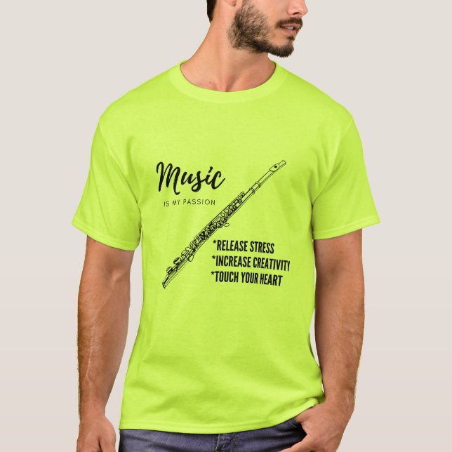T-shirt musique, flûte (Devant)