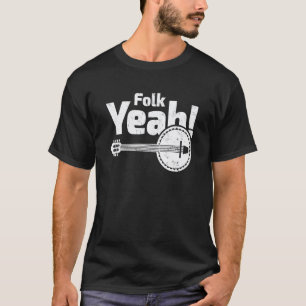 T-shirt Musique folk rétro banjo guitare Yeah
